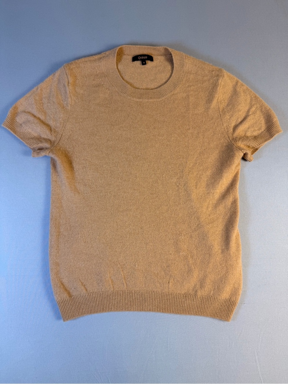 Quince Women’s Mongolian Cashmere Crewneck Sweater in Camel Tan Small - Picture 2 of 9